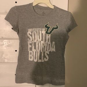 USF tshirt.. grey size small.. normal wear.. some fading on while letters